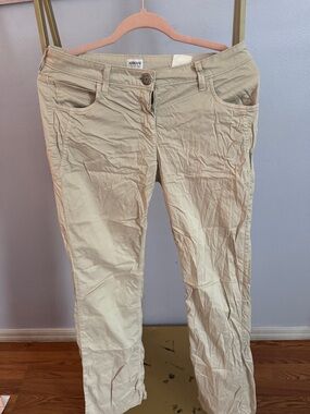 Armani Exchange Light Beige Casual Bootcut-Leg Pants